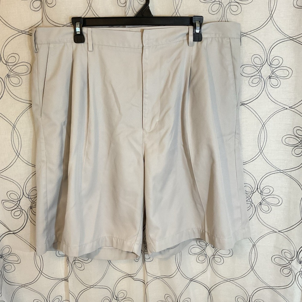 Men's Nike Golf Dri-Fit Gray Textured Pleated Shorts Pockets Size 40